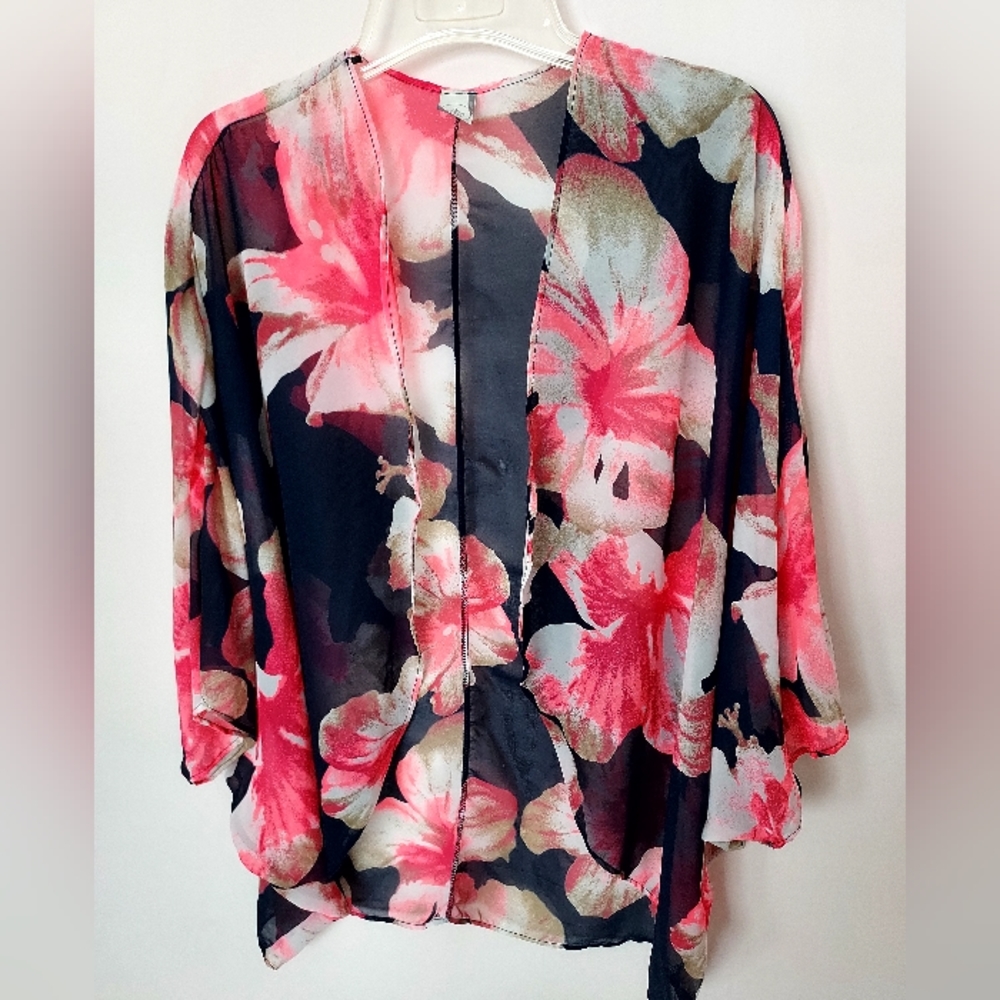 Paper Crane Tropical Floral Flowy Swim Beach Pool Cover up Resortwear Vacation